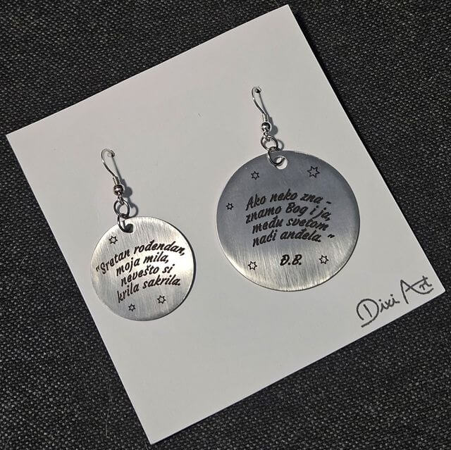 Dixi Art - poklon prijateljici za rođendan, personalizirane naušnice