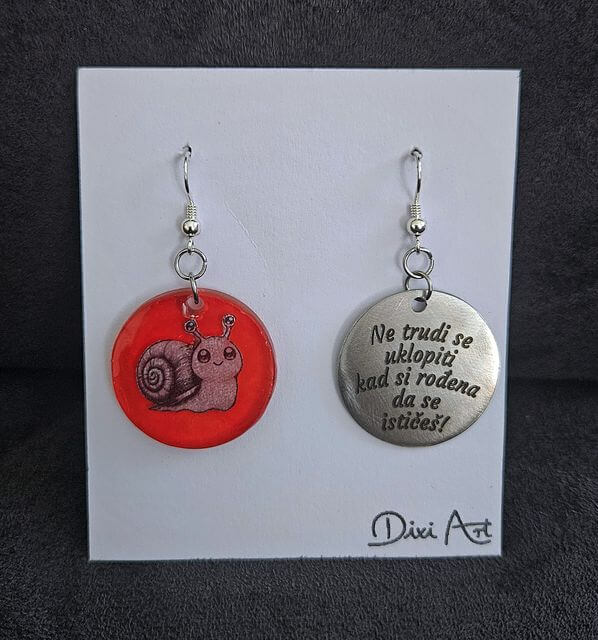 Dixi Art - poklon s poticajnom porukom, personalizirane naušnice